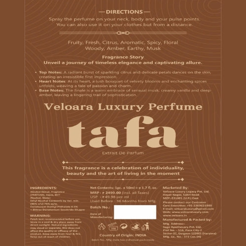 Tafa 50 ML & Grá Fíor Luxury Perfume 50ML - Extrait De Parfum (Men & Women) - Combo