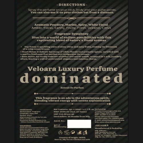 Dominated 50 ML & Grá Fíor Luxury Perfume 50ML - Extrait De Parfum (Men & Women) - Combo
